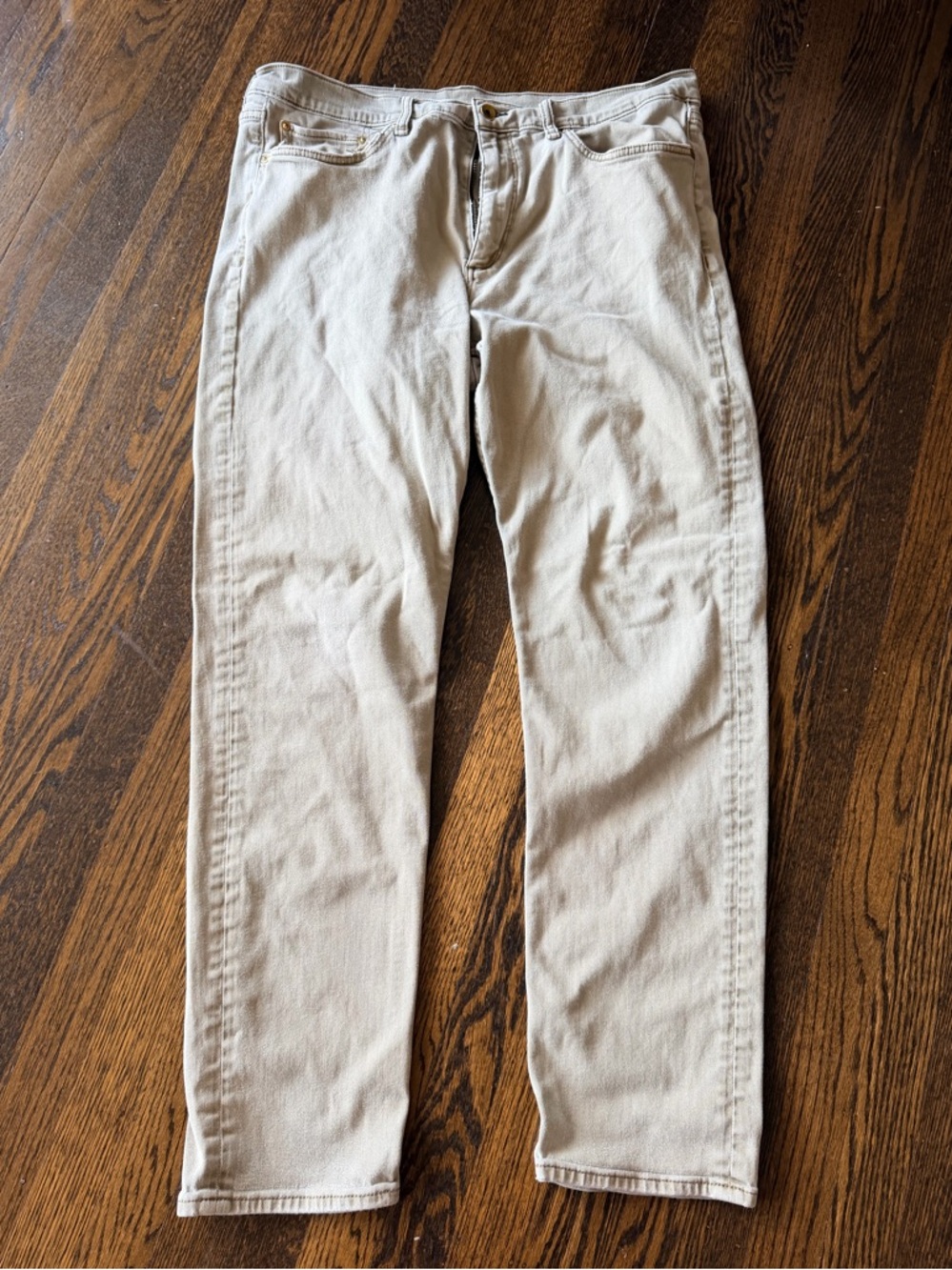 rag & bone Men's fit 2 slim khaki jeans in Light Cream 38 x 32